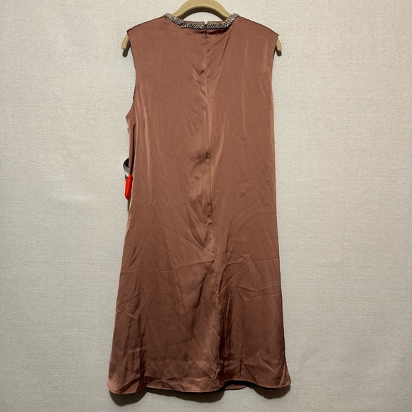 *FLAW* NWT Ieena Mac Duggal Satin Cocktail Dress w/ Rhinestone Accents - size 12 - Picture 5 of 9